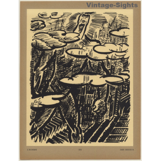 Frans Masereel: L'Homme / Der Mensch (Vintage Art Print 1947)