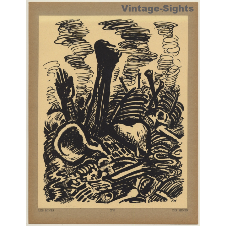 Frans Masereel: Les Mines / Die Minen (Vintage Art Print 1947)