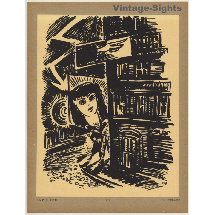 Frans Masereel: La Publicité / Die Reklame (Vintage Art Print 1947)