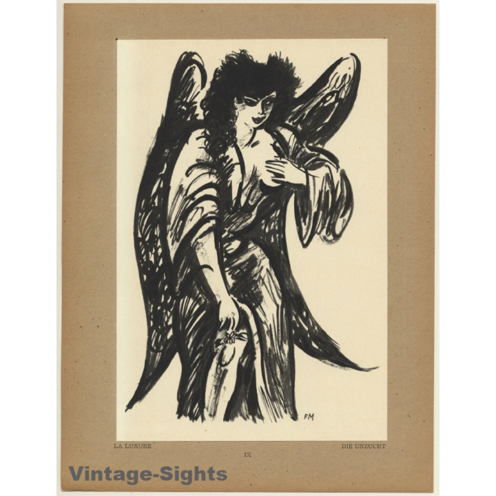 Frans Masereel: La Luxure / Die Unzucht (Vintage Art Print 1947)