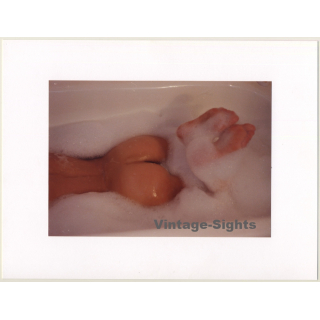 R.Folco: Artistic Nude Study Of Female In Bubble Bath*2 (Vintage Photo France 1970s)