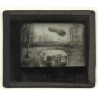 WW1: Airship / Zeppelin Over Military Troops (Vintage Glass Dia Positive 1910s)