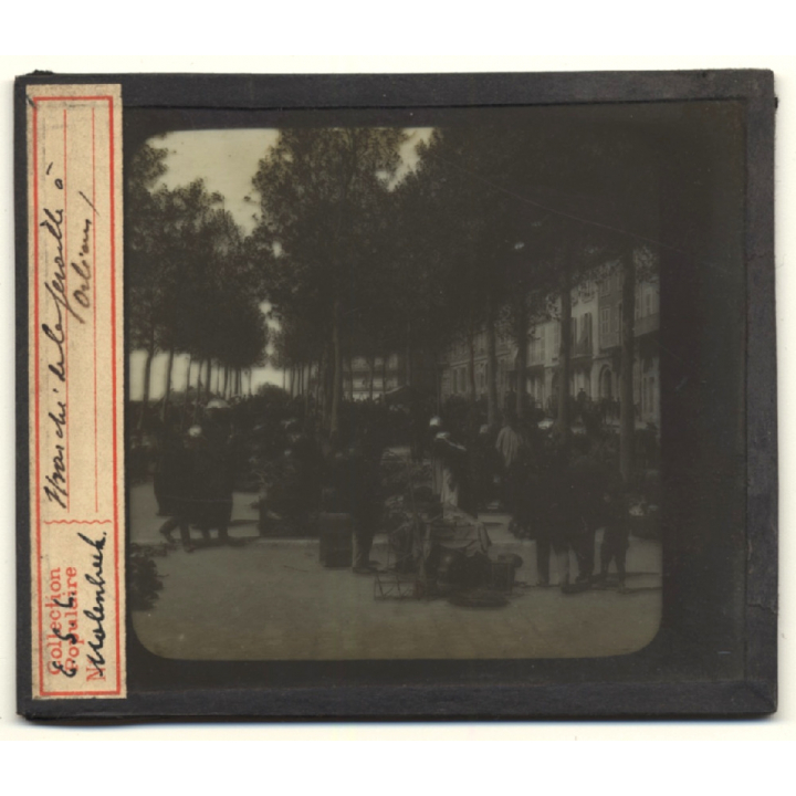 Molenbeek / Belgium: Marché - Au Puces (Vintage Glass Dia Positive ~1910s)