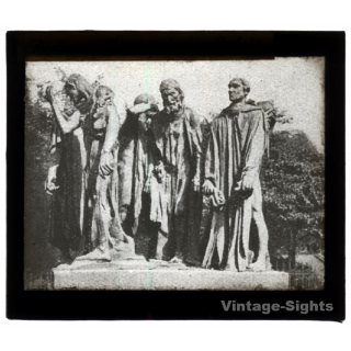 France: Rodin - Le Monument Aux Bourgeois De Calais (Vintage Glass Dia Positive ~1900s/1910s)
