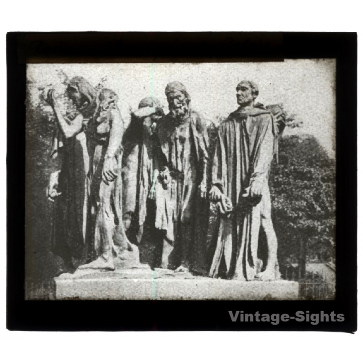 France: Rodin - Le Monument Aux Bourgeois De Calais (Vintage Glass Dia Positive ~1900s/1910s)
