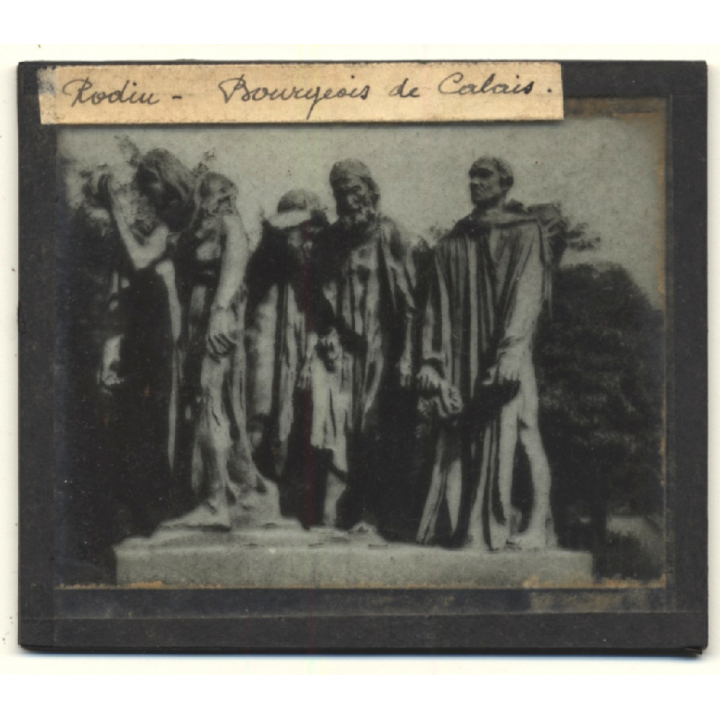 France: Rodin - Le Monument Aux Bourgeois De Calais (Vintage Glass Dia Positive ~1900s/1910s)