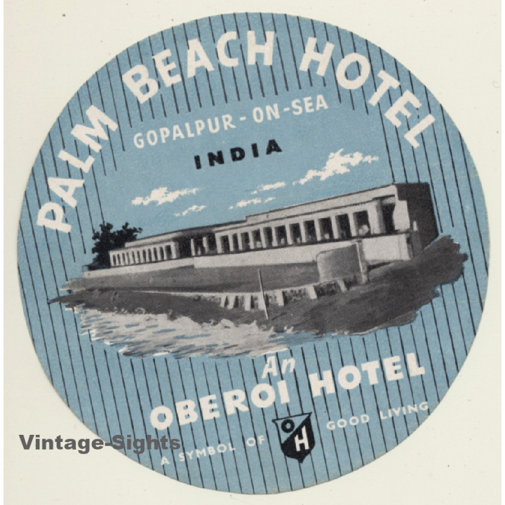 Gopalpur / India: Palm Beach Hotel / Oberoi (Vintage Luggage Label)