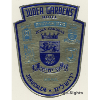 Jerusalem / Israel: Judea Gardens Hotel מלון גני יהודה (Vintage Luggage Label)