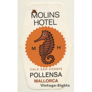 Pollensa / Mallorca: Molins Hotel (Vintage Luggage Label)