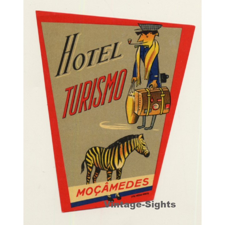 Moçamedes / Angola: Hotel Turismo (Vintage Luggage Label)