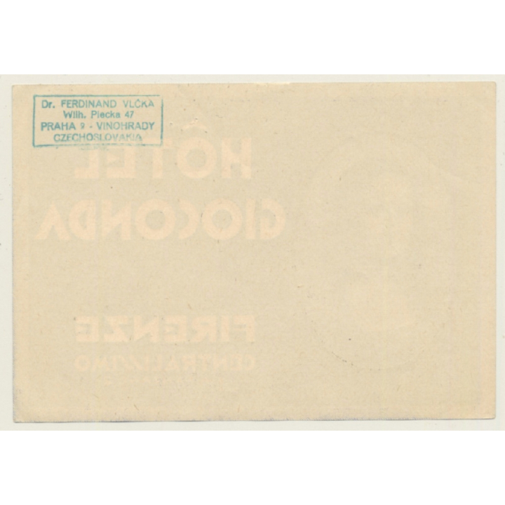 Firenze / Italy: Hotel Gioconda - Mona Lisa (Vintage Luggage Label 1950s/1960s)