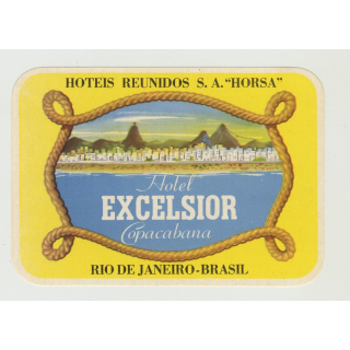 Hotel Excelsior Copacabana - Rio de Janeiro / Brasil (Vintage Luggage Label)