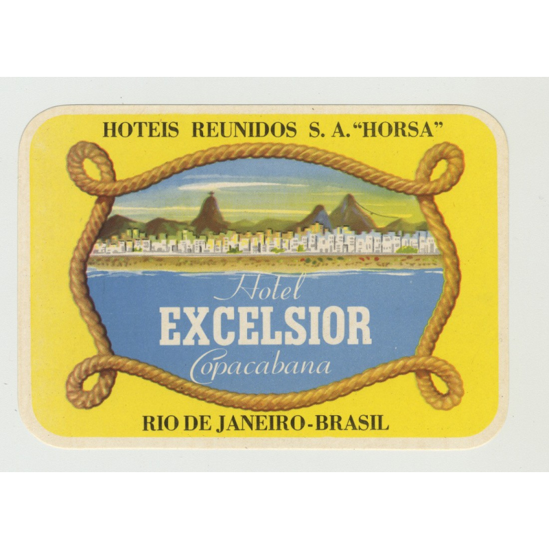 Hotel Excelsior Copacabana - Rio de Janeiro / Brasil (Vintage Luggage Label)