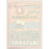 Lausanne / Switzerland: Modern Hotel Jura-Simplon (Vintage Luggage Label ~1950s)