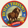 Luanda / Angola: Hotel Turismo - Lion (Vintage Luggage Label)