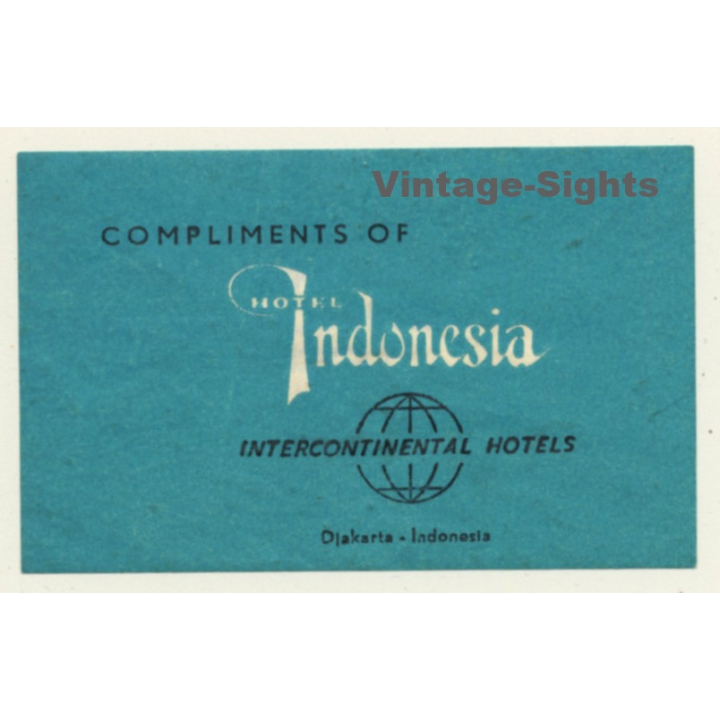 Djakarta: Hotel Indonesia - Intercontinental Hotels (Vintage Luggage Label)