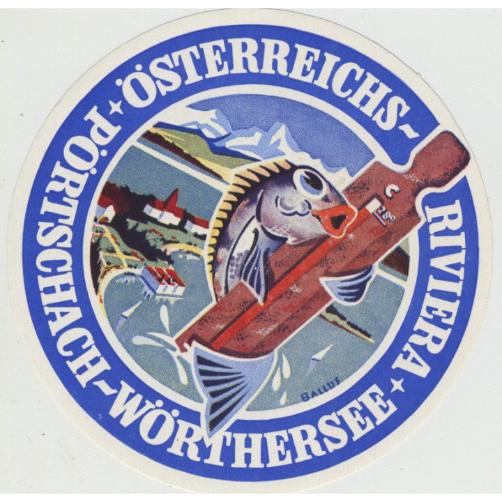 Pörtschach - Wörthersee - Österreichs Riviera / Austria (Vintage Luggage Label)