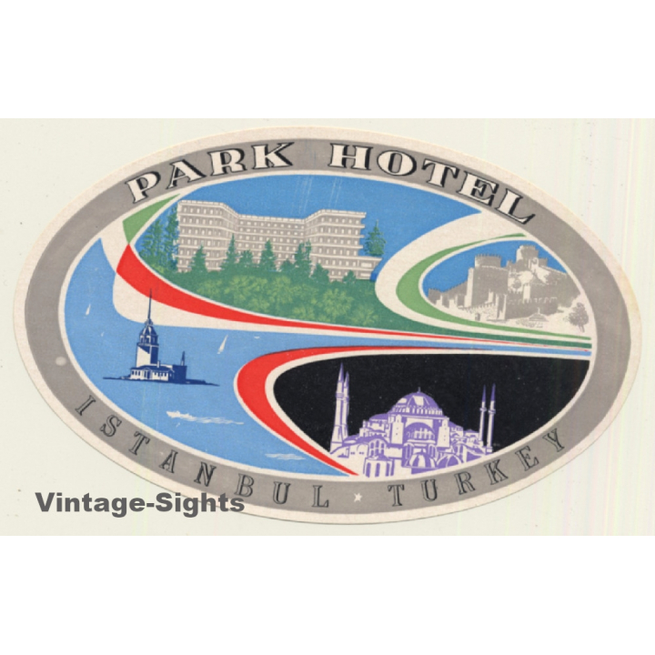 Istanbul / Turkey: Park Hotel (Vintage Luggage Label)