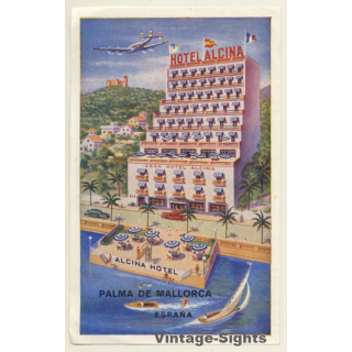Palma De Mallorca / Spain: Hotel Alcina (Vintage Luggage Label ~1960s)