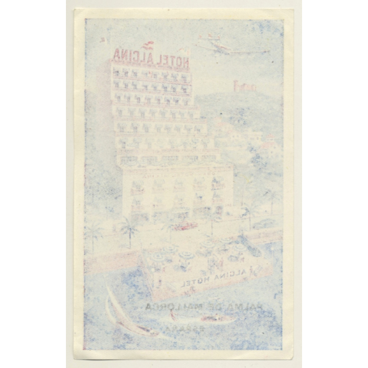 Palma De Mallorca / Spain: Hotel Alcina (Vintage Luggage Label ~1960s)