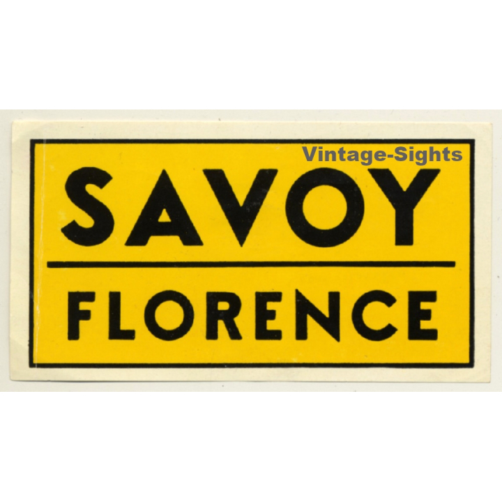 Florence / Italy: Hotel Savoy (Vintage Luggage Label)