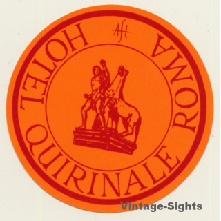 Rome / Italy: Hotel Quirinale Roma (Vintage Luggage Label ~1940s/1950s)