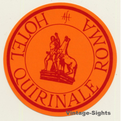 Rome / Italy: Hotel Quirinale Roma (Vintage Luggage Label ~1940s/1950s)