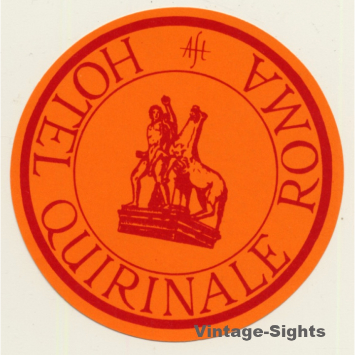 Rome / Italy: Hotel Quirinale Roma (Vintage Luggage Label ~1940s/1950s)