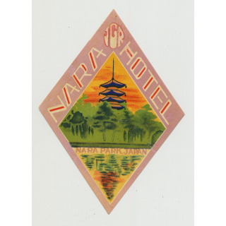 Nara Hotel - Nara Park / Japan (Vintage Luggage Label) DIamond Shape