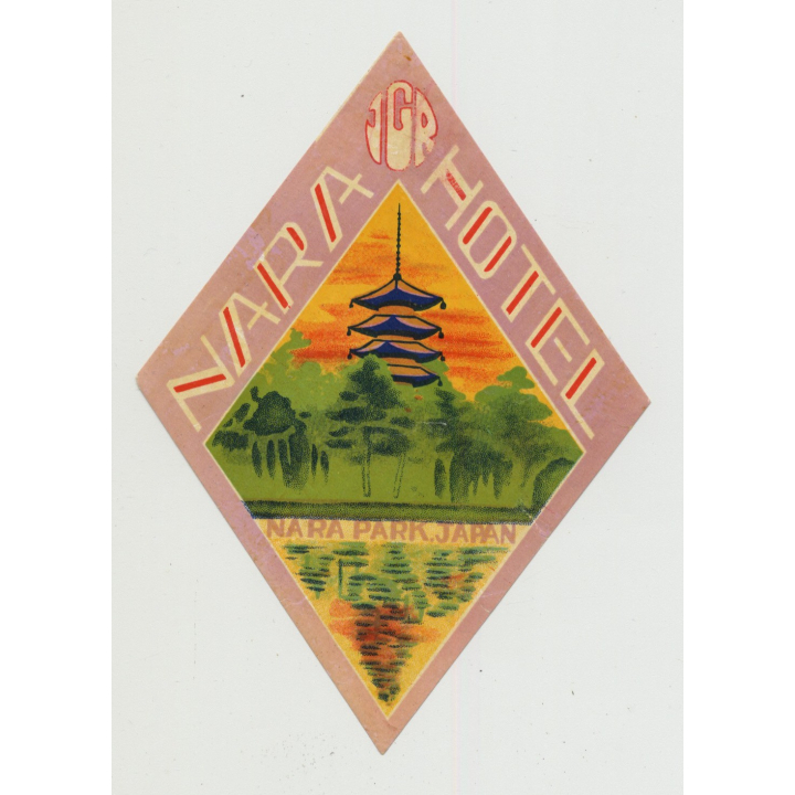 Nara Hotel - Nara Park / Japan (Vintage Luggage Label) DIamond Shape
