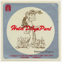 Semarang / Indonesia: Hotel Dibya (Vintage Self Adhesive Luggage Label / Sticker)