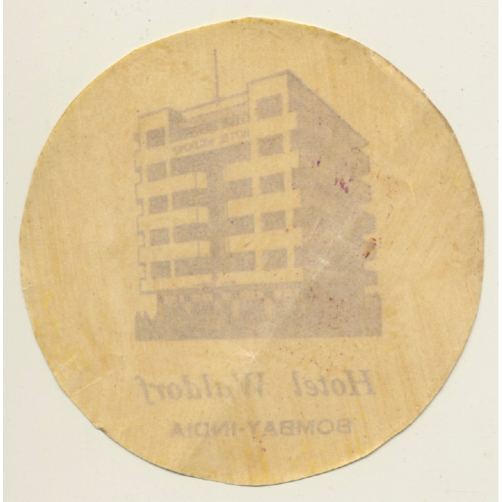 Mumbai / India: Hotel Waldorf Bombay (Vintage Luggage Label)