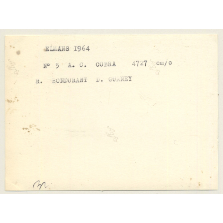 Le Mans 1964: N°5 Shelby Cobra Daytona*2 / Gurney - Bondurant (Vintage Photo)