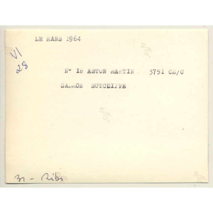 Le Mans 1964: N°18 Aston Martin DP214 / Salmon - Sutcliffe (Vintage Photo)