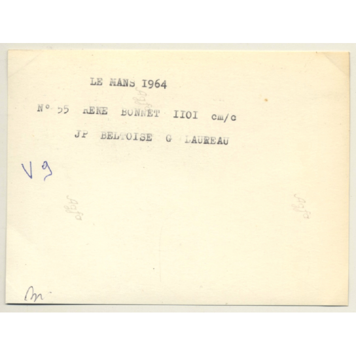 Le Mans 1964: N°55 René Bonnet Aérojet / Beltoise - Laureau*3 (Vintage Photo)