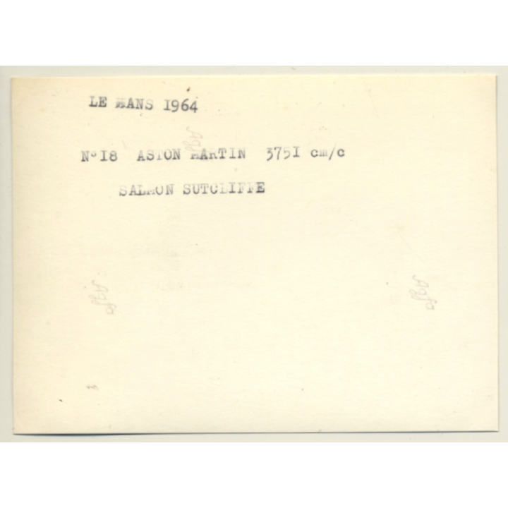 Le Mans 1964: N°18 Aston Martin DP214 / Salmon - Sutcliffe*2 (Vintage Photo)