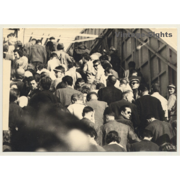 24 Hours Of Le Mans 1964: Spectators On Their Way To The Tribune (Vintage Photo)