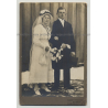 Portrait Of German Couple After Marriage / Bride - Groom (Vintage Photo 1920s/1930s)