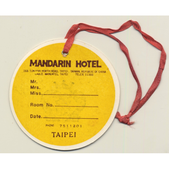 Taipei / Taiwan: Mandarin Hotel (Vintage Luggage Tag)