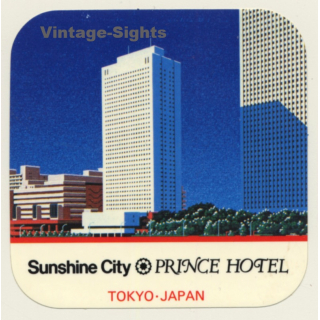 Tokyo / Japan: Sunshine City - Prince Hotel (Vintage Self Adhesive Luggage Label / Sticker)