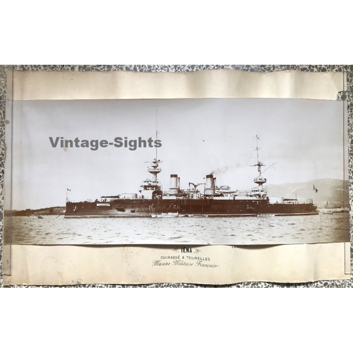 Marius Bar: Cuirassé Iéna À Tourelles (Large Vintage Photo 1900s)