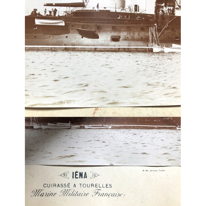 Marius Bar: Cuirassé Iéna À Tourelles (Large Vintage Photo 1900s)