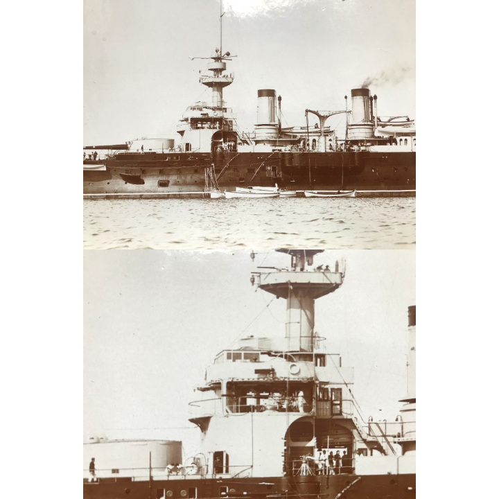 Marius Bar: Cuirassé Iéna À Tourelles (Large Vintage Photo 1900s)