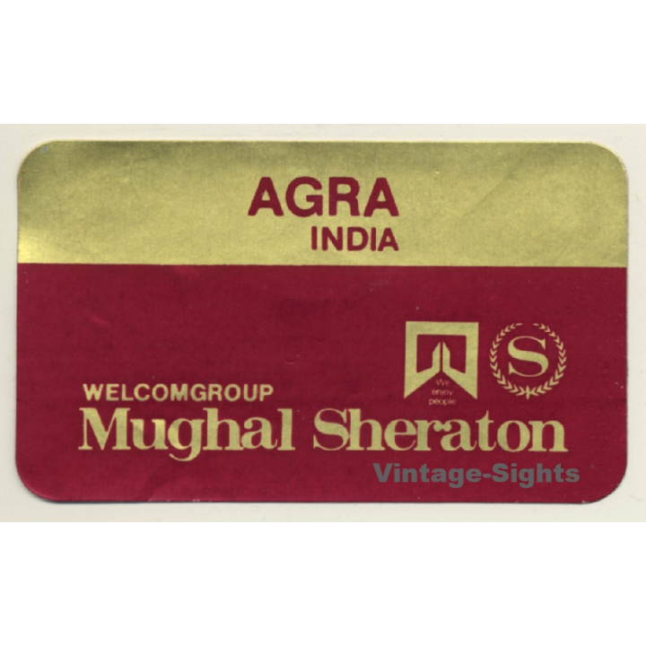 Agra / India: Mughal Sheraton (Vintage Self Adhesive Luggage Label / Sticker)