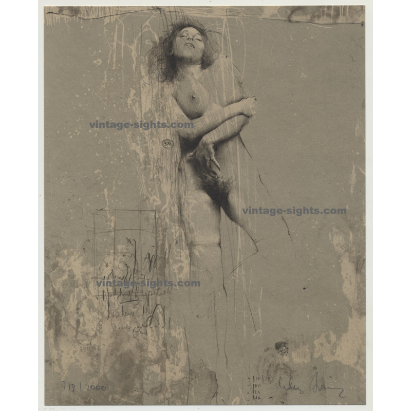 Klaus Böttger: Erotic Nude Study (Original Etching - Lim.Ed. No.750/2000 - ≈ 1980 - handsigned