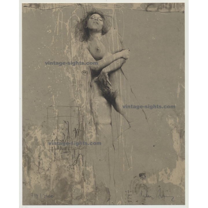 Klaus Böttger: Erotic Nude Study (Original Etching - Lim.Ed. No.750/2000 - ≈ 1980 - handsigned