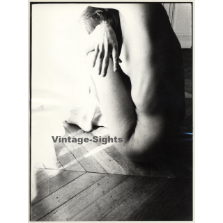 Jerri Bram (1942): Slim Female On Wooden Parquet / Artistic Nude (Vintage Photo ~1970s)