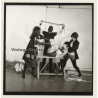 2 Mistresses & Masked Latex Master Tie Semi Nude Maid*7 / BDSM (Vintage Contact Sheet Photo 1970s)