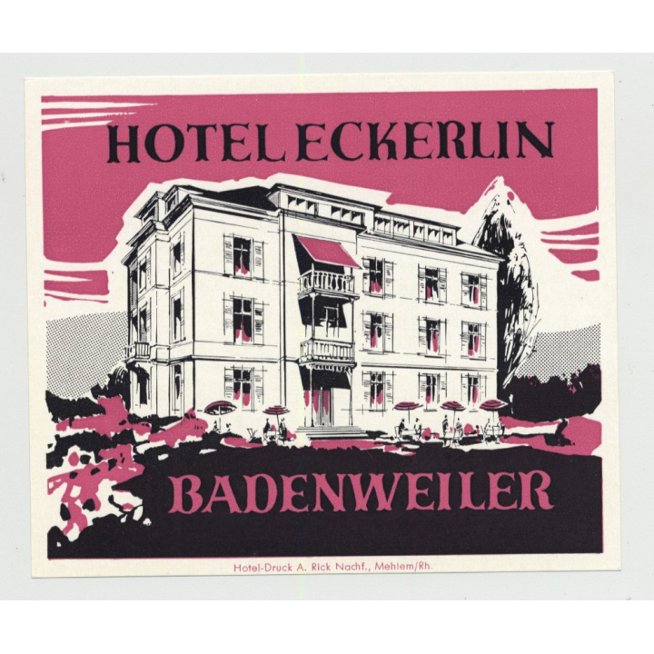 Hotel Eckerlin - Badenweiler / Germany (Vintage Luggage Label)