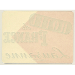 Lausanne / Switzerland: Hotel De France Suisse  (Vintage Luggage Label)